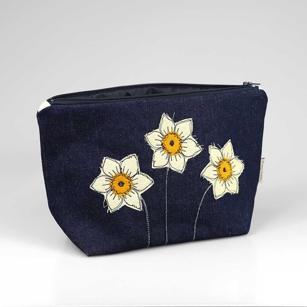 Daffodils Embroidered Make Up Bag - Poppy Treffry - Ruby's Home Store