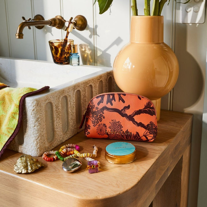 Delphine Cosmetic Pouch - Vivid Coral - Sage x Clare - Ruby's Home Store