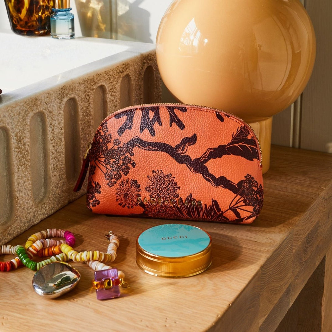 Delphine Cosmetic Pouch - Vivid Coral - Sage x Clare - Ruby's Home Store