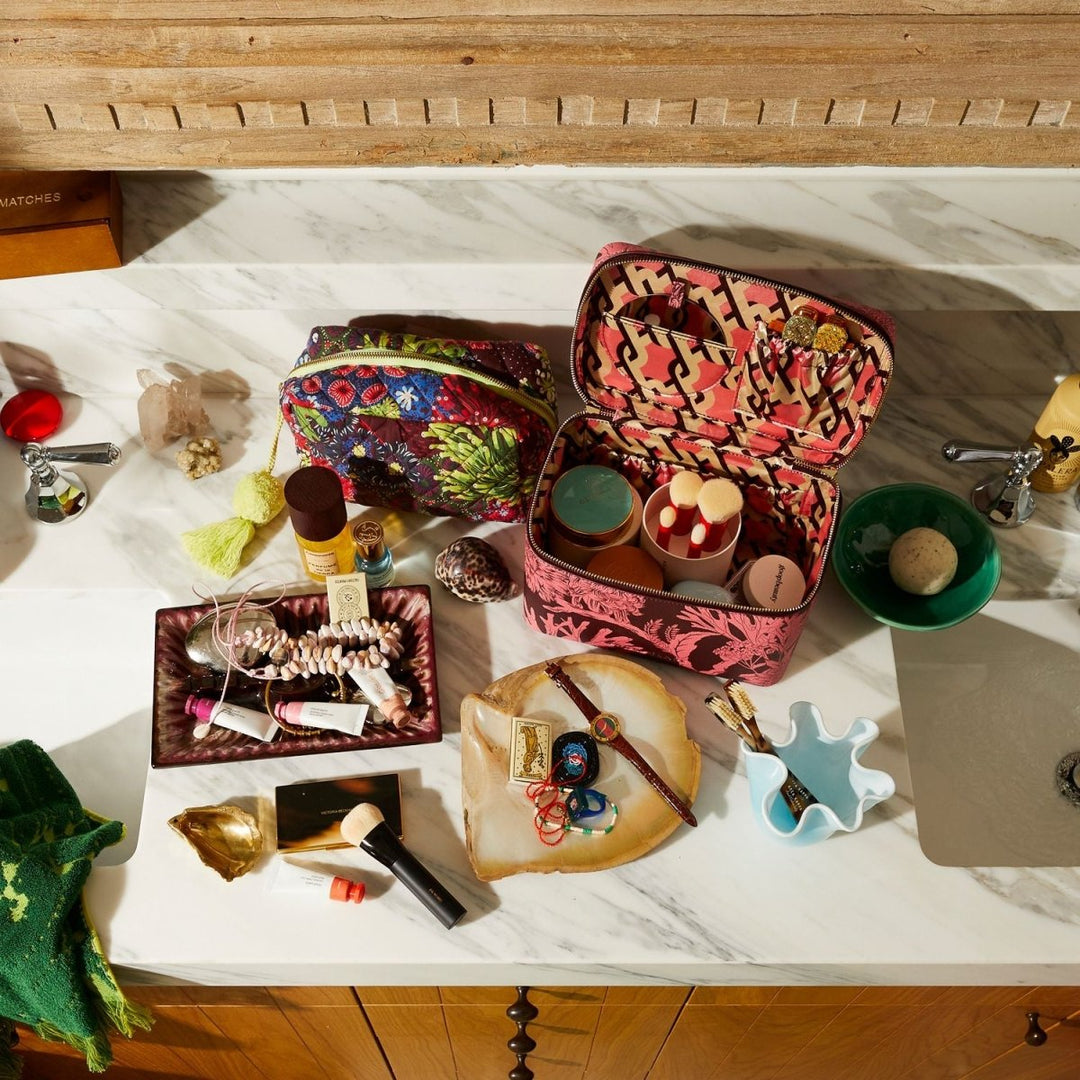 Delphine Large Vanity Case - Garnet - Sage x Clare - Ruby's Home Store