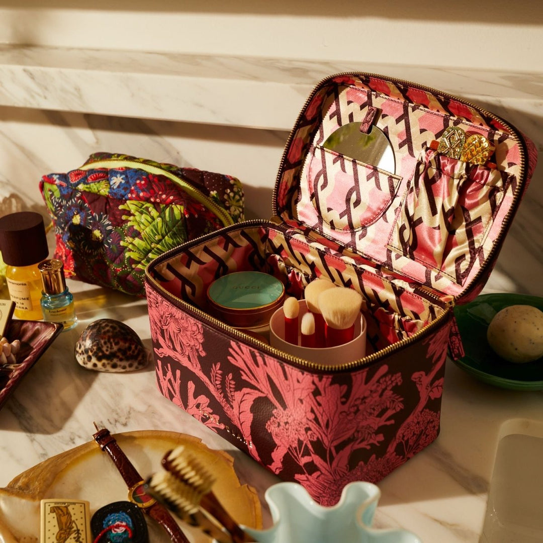 Delphine Large Vanity Case - Garnet - Sage x Clare - Ruby's Home Store