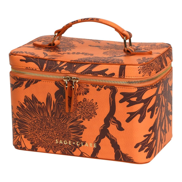 Delphine Large Vanity Case - Vivid Coral - Sage x Clare - Ruby's Home Store