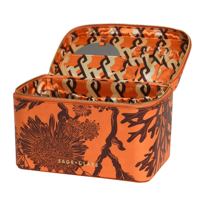 Delphine Large Vanity Case - Vivid Coral - Sage x Clare - Ruby's Home Store