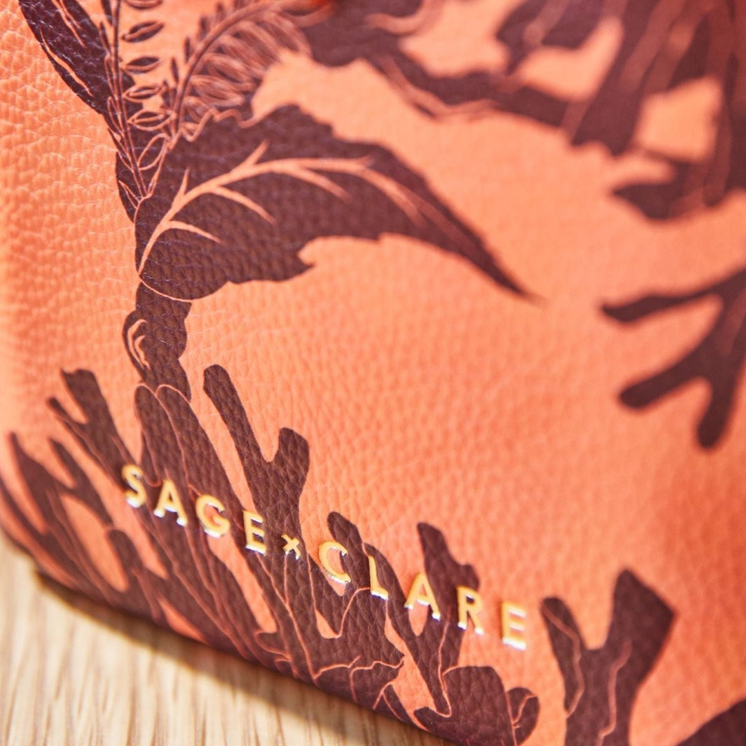 Delphine Small Vanity Case - Vivid Coral - Sage x Clare - Ruby's Home Store