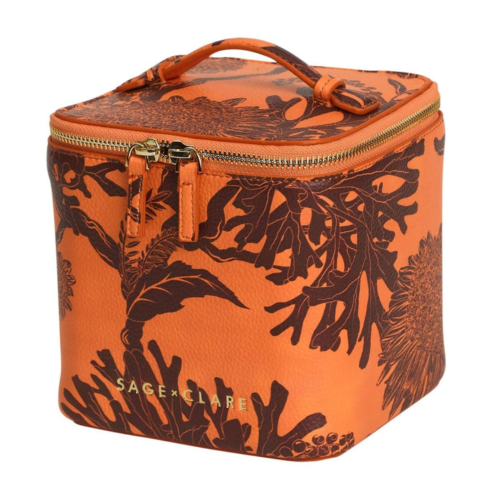 Delphine Small Vanity Case - Vivid Coral - Sage x Clare - Ruby's Home Store