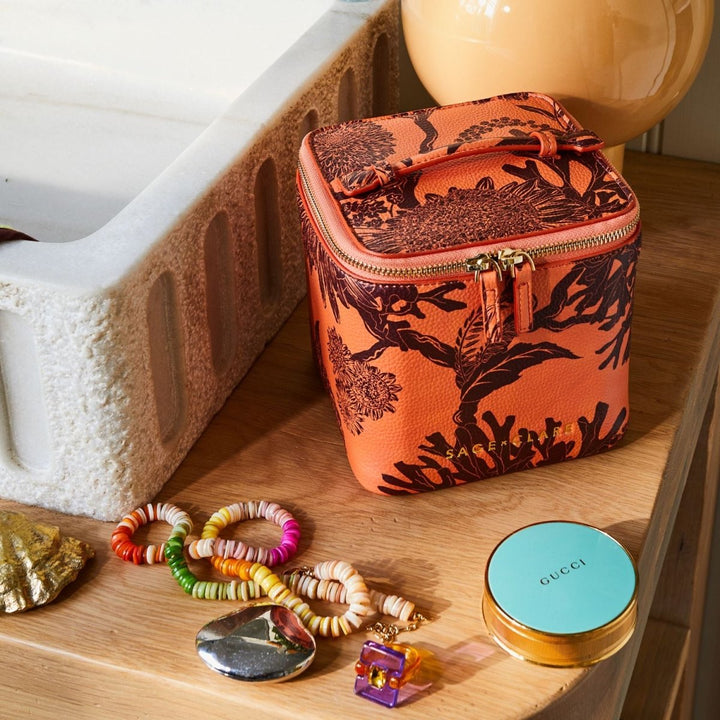 Delphine Small Vanity Case - Vivid Coral - Sage x Clare - Ruby's Home Store