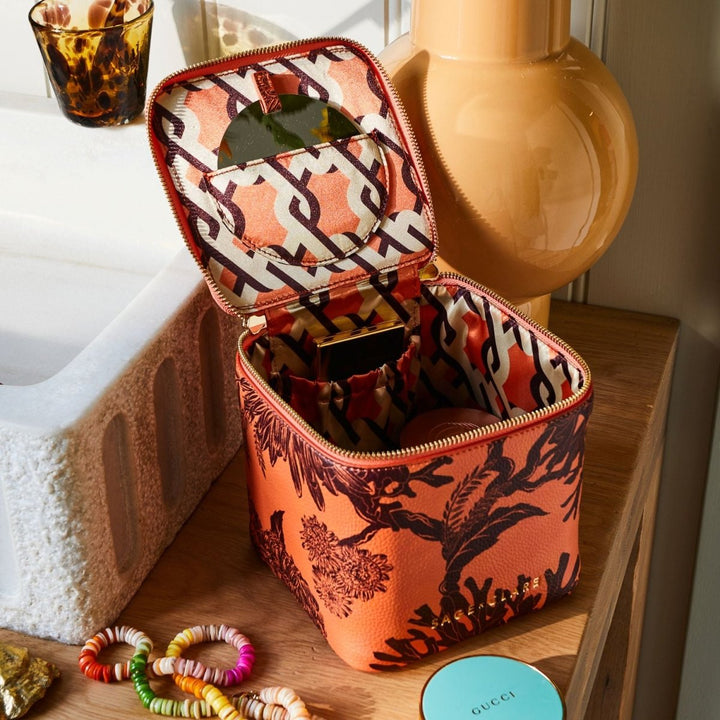 Delphine Small Vanity Case - Vivid Coral - Sage x Clare - Ruby's Home Store