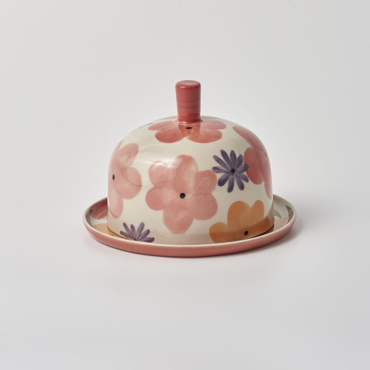 Ditsy Butter Dish Pink - Jones & Co - Ruby's Home Store