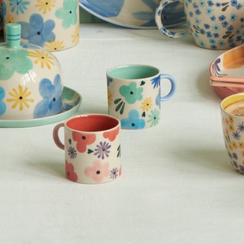 Ditsy Espresso Cup Pink - Jones & Co - Ruby's Home Store