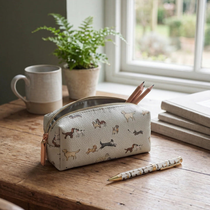 Sophie Allport Doggy Day Care Faux Leather Pencil/Cosmetic Case