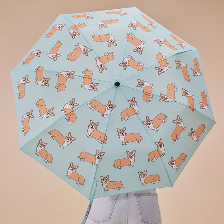 Duck Umbrella Compact - Coucou Suzette Corgi Mint - Ruby's Home Store