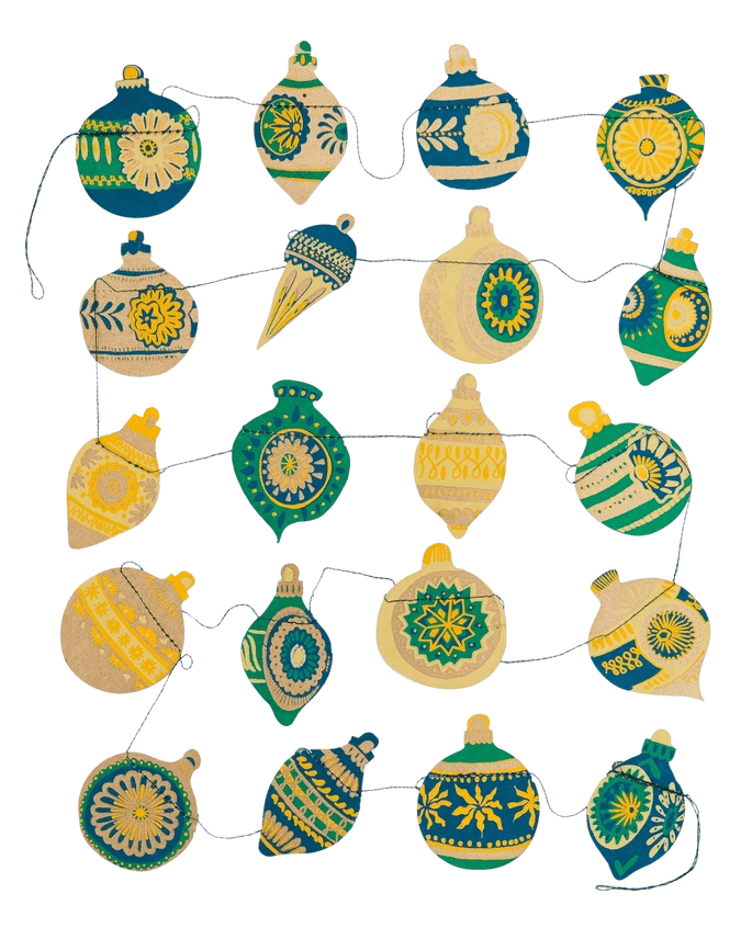 East End Press Christmas Ornaments Sewn Garland - Ruby's Home Store