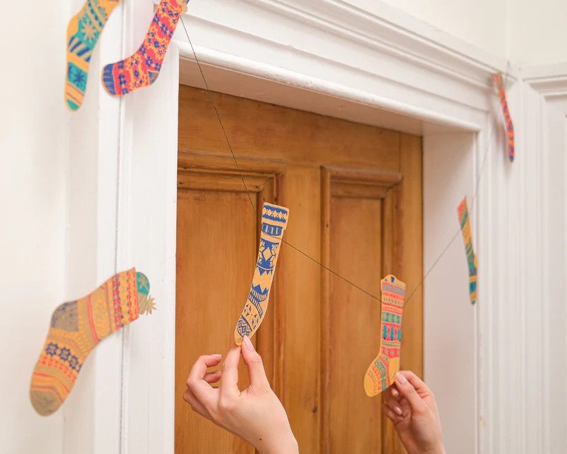 East End Press Christmas Stockings Sewn Garland - Ruby's Home Store