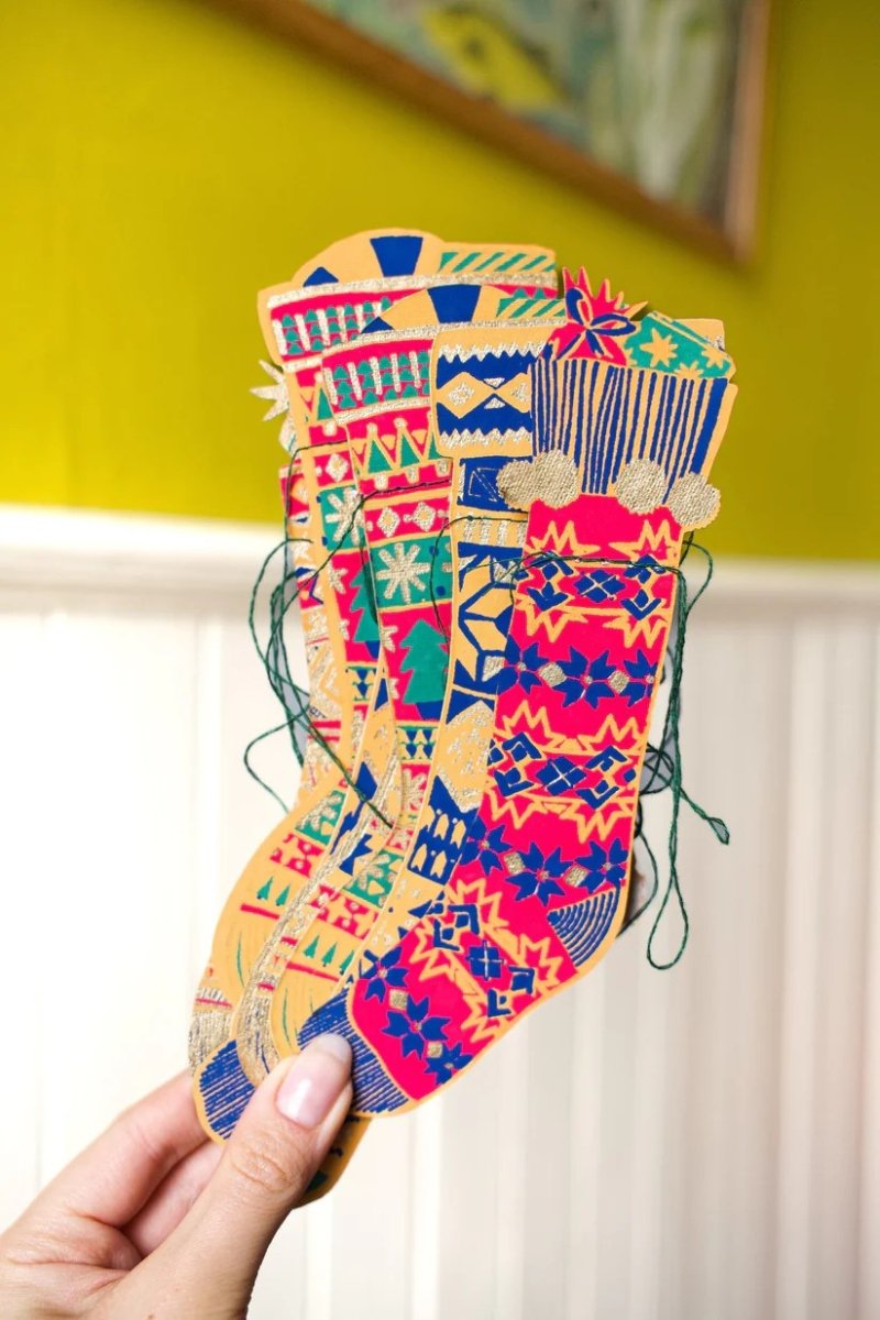 East End Press Christmas Stockings Sewn Garland - Ruby's Home Store