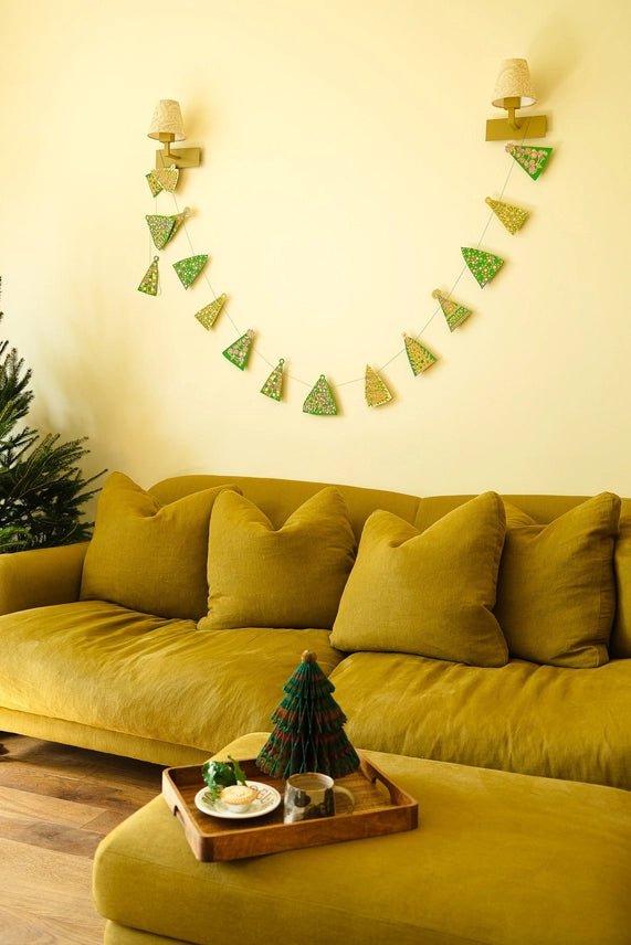 East End Press Mid Century Christmas Trees Sewn Garland - Ruby's Home Store