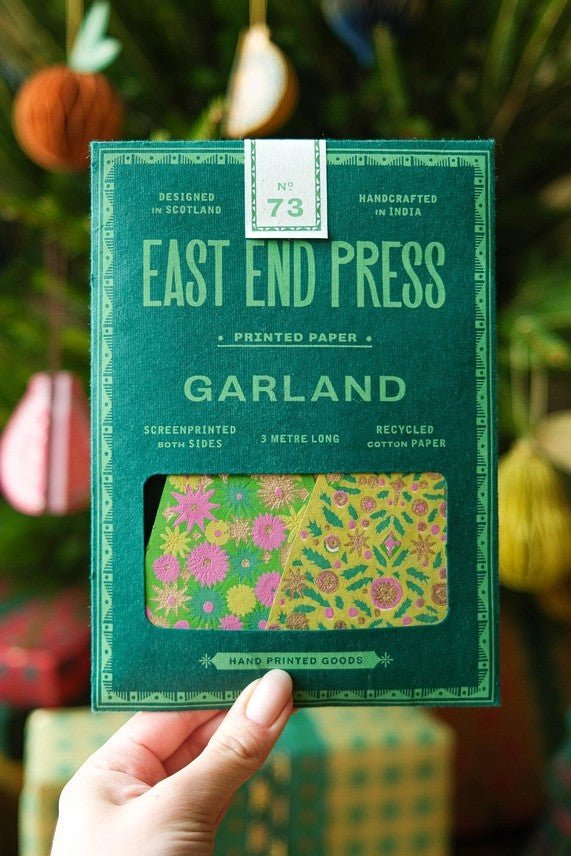 East End Press Mid Century Christmas Trees Sewn Garland - Ruby's Home Store