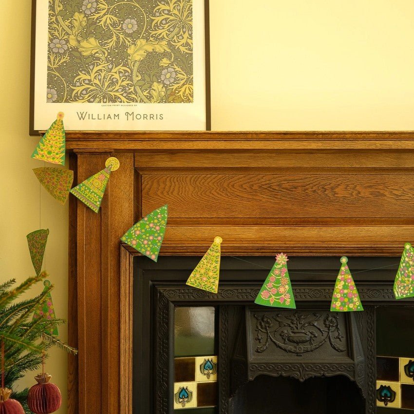 East End Press Mid Century Christmas Trees Sewn Garland - Ruby's Home Store