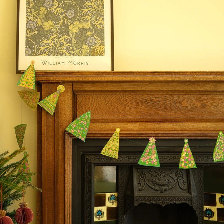 East End Press Mid Century Christmas Trees Sewn Garland - Ruby's Home Store