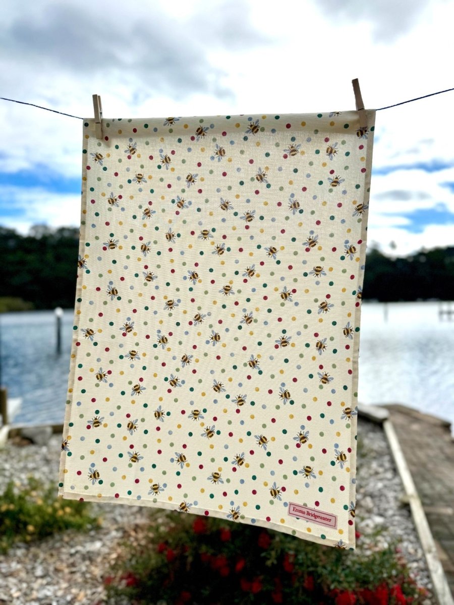 Emma Bridgewater Bumble Bee & Polka Dot Tea Towel - Ruby's Home Store