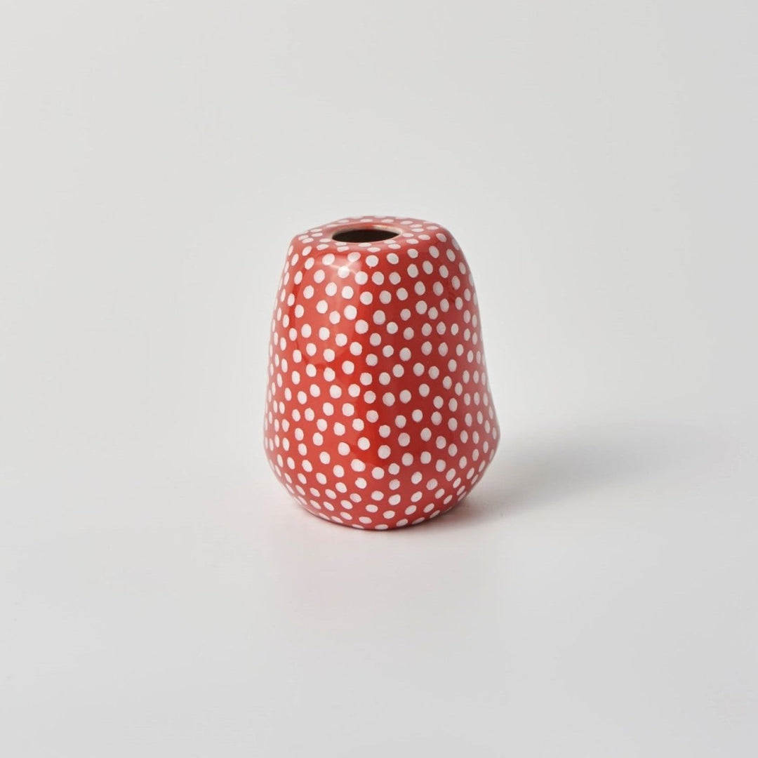 Facet Vase Medium Red Spot - Jones & Co - Ruby's Home Store