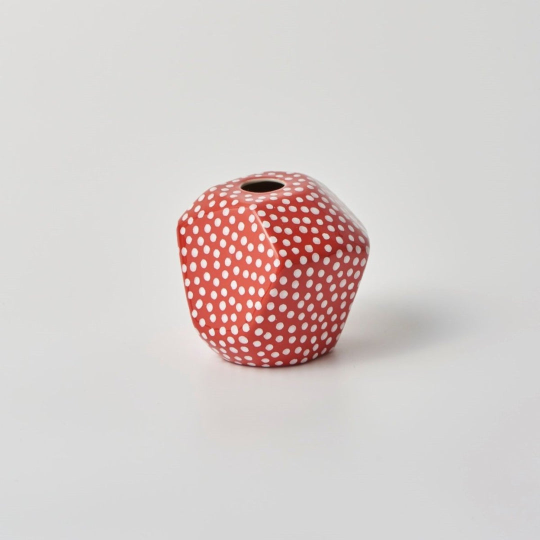 Facet Vase Small Red Spot - Jones & Co - Ruby's Home Store