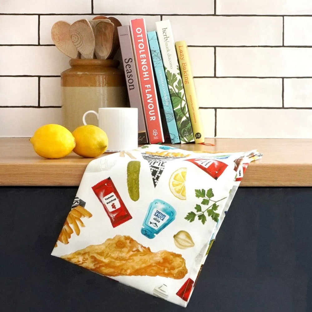 Fish & Chip Tea Towel - Corrine Alexander - Ruby's Home Store