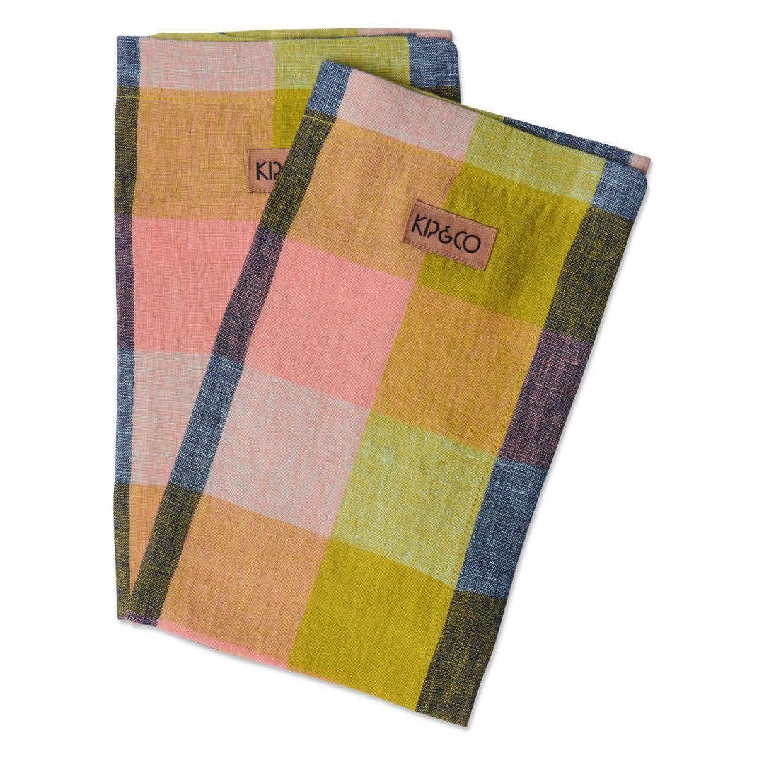 Florida Tartan 4 Piece Linen Napkin Set - Kip & Co - Ruby's Home Store