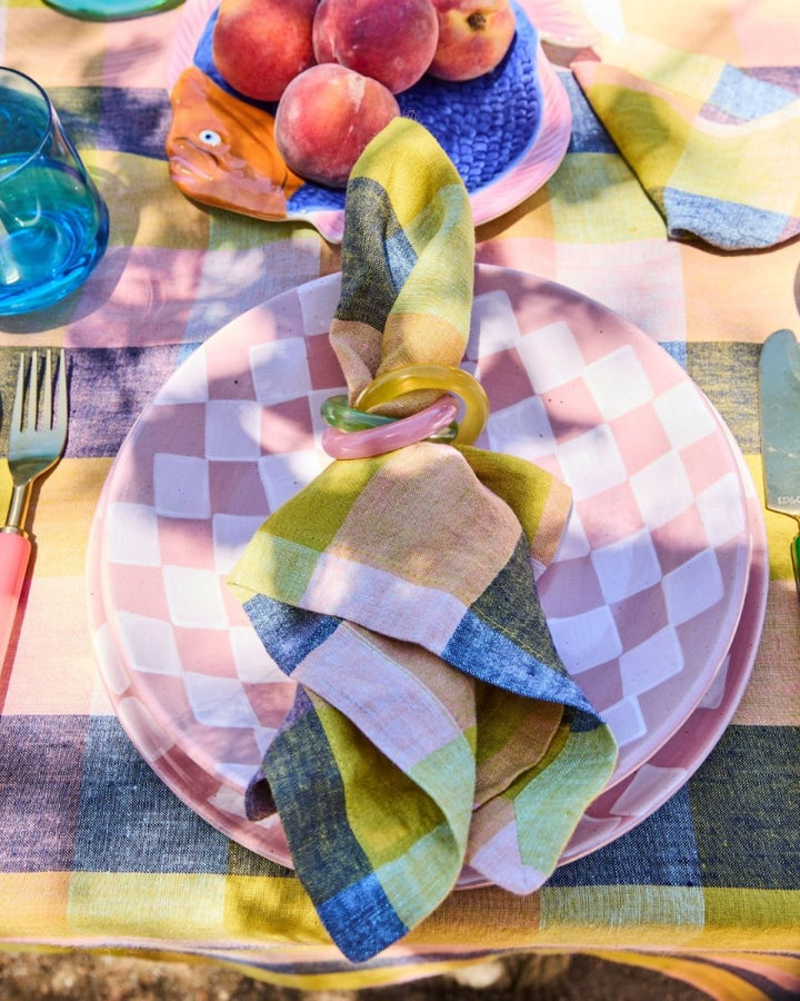 Florida Tartan 4 Piece Linen Napkin Set - Kip & Co - Ruby's Home Store