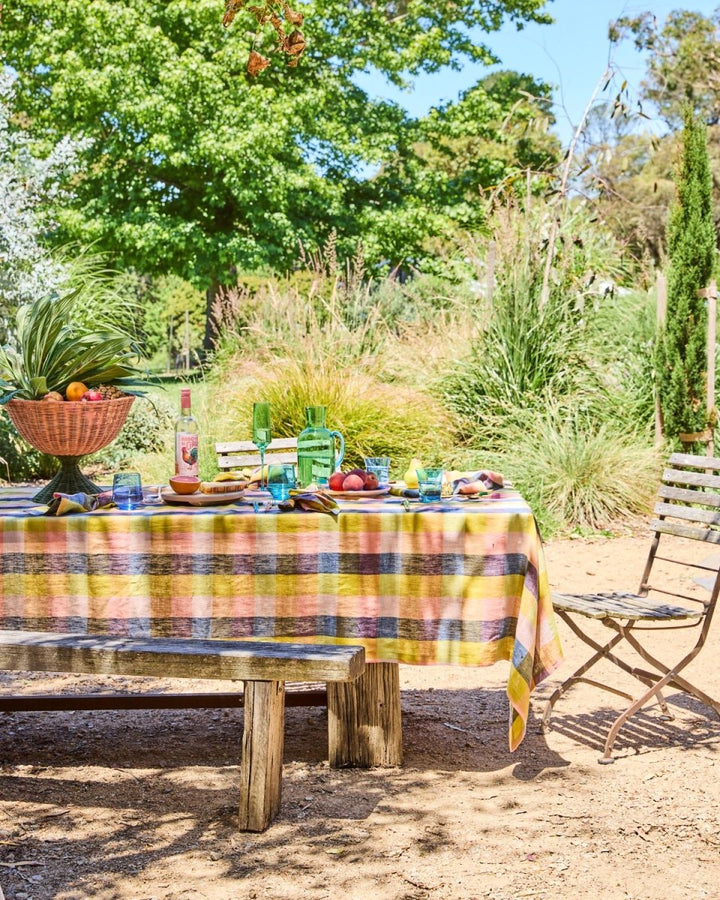 Florida Tartan Linen Tablecloth - Kip & Co - Ruby's Home Store