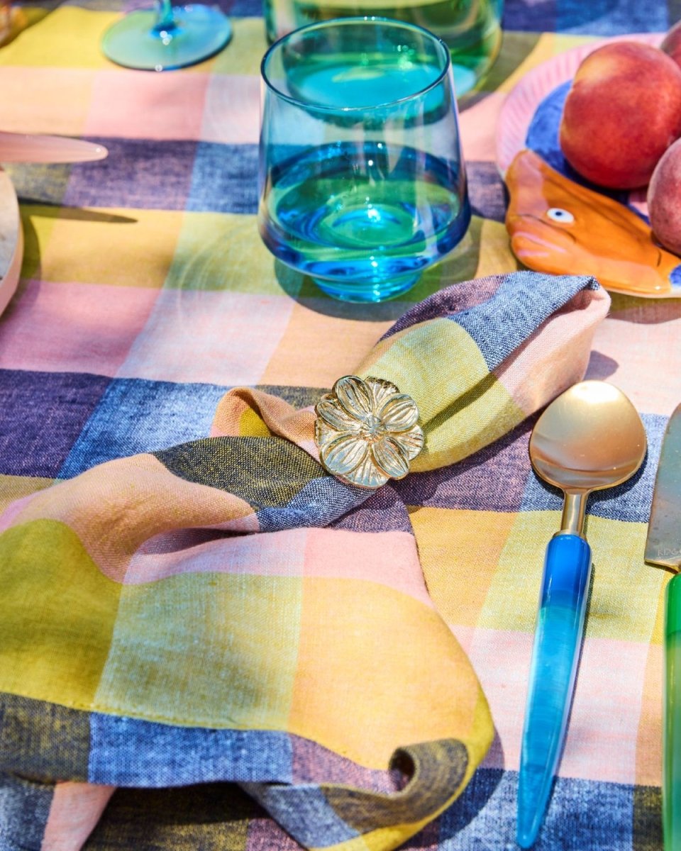 Florida Tartan Linen Tablecloth - Kip & Co - Ruby's Home Store