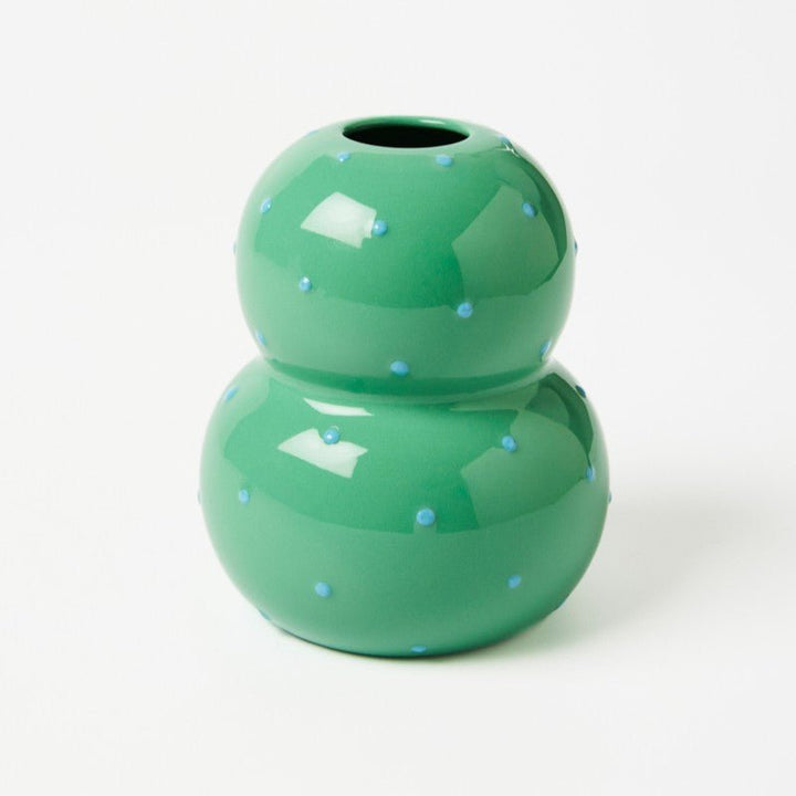 Fonda Green Blue Dotty Vase - Jones & Co - Ruby's Home Store