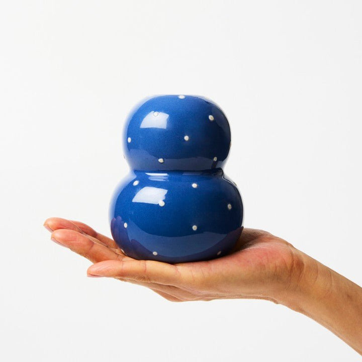Fonda Navy Dotty Vase - Jones & Co - Ruby's Home Store