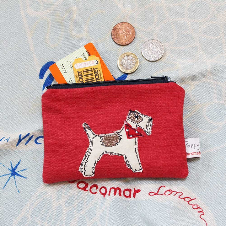 Fox Terrier Embroidered Coin Purse - Poppy Treffry - Ruby's Home Store