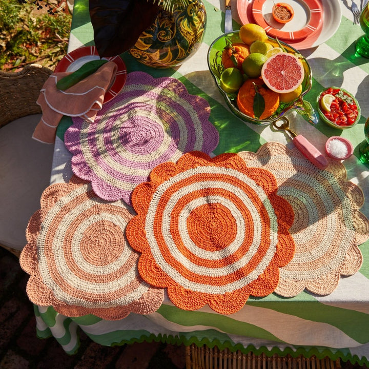 Foy Crochet Placemat Set - Dahlia - Sage x Clare - Ruby's Home Store