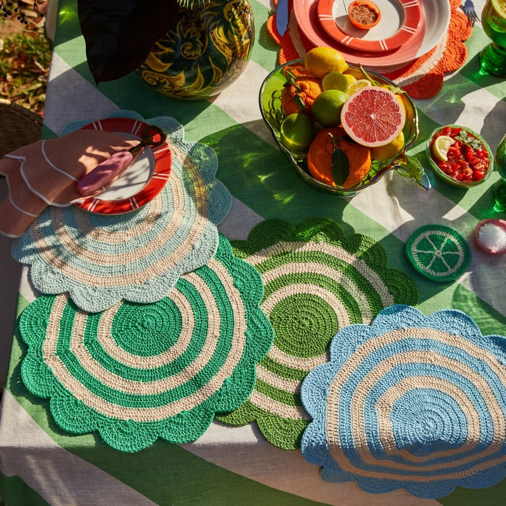 Foy Crochet Placemat Set - Perilla - Sage x Clare - Ruby's Home Store