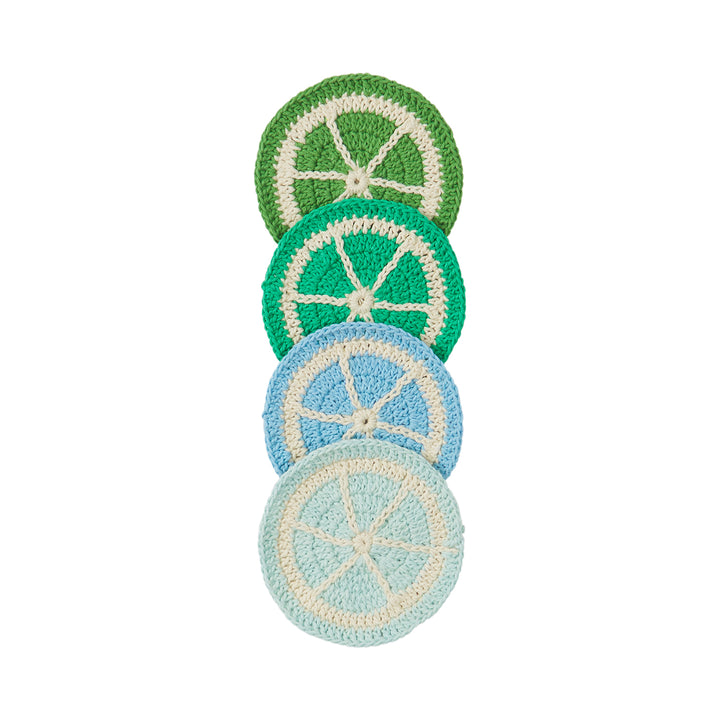 Fruitvale Crochet Coaster Set - Perilla - Sage x Clare