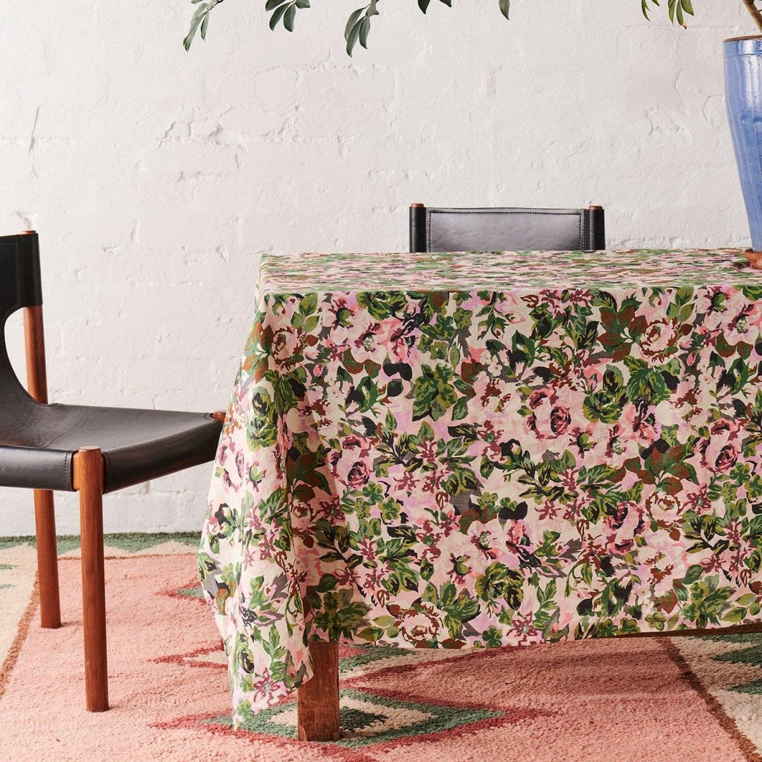 Garden Path Floral Linen Tablecloth - Kip & Co - Ruby's Home Store