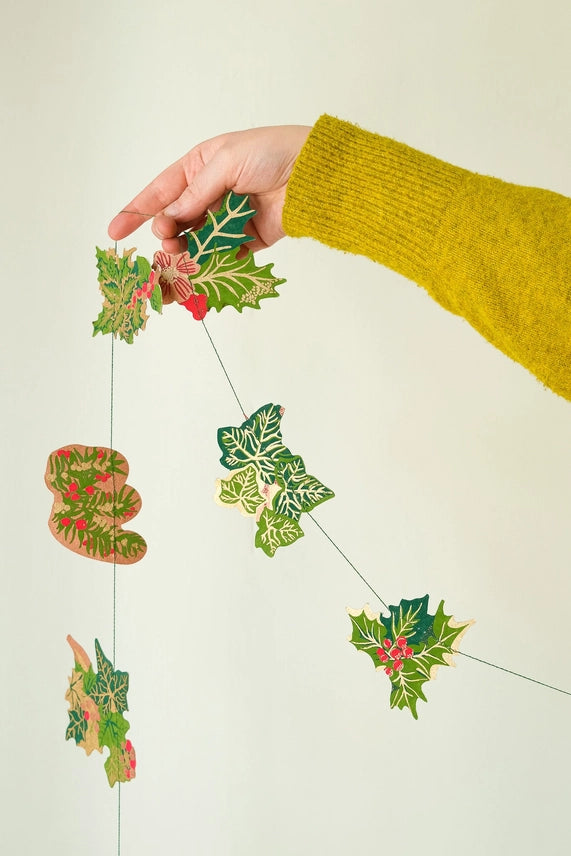 Holly &amp; Ivy Sewn Garland - East End Press
