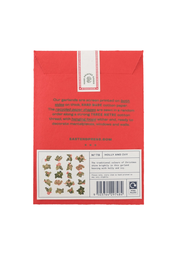 Holly &amp; Ivy Sewn Garland - East End Press