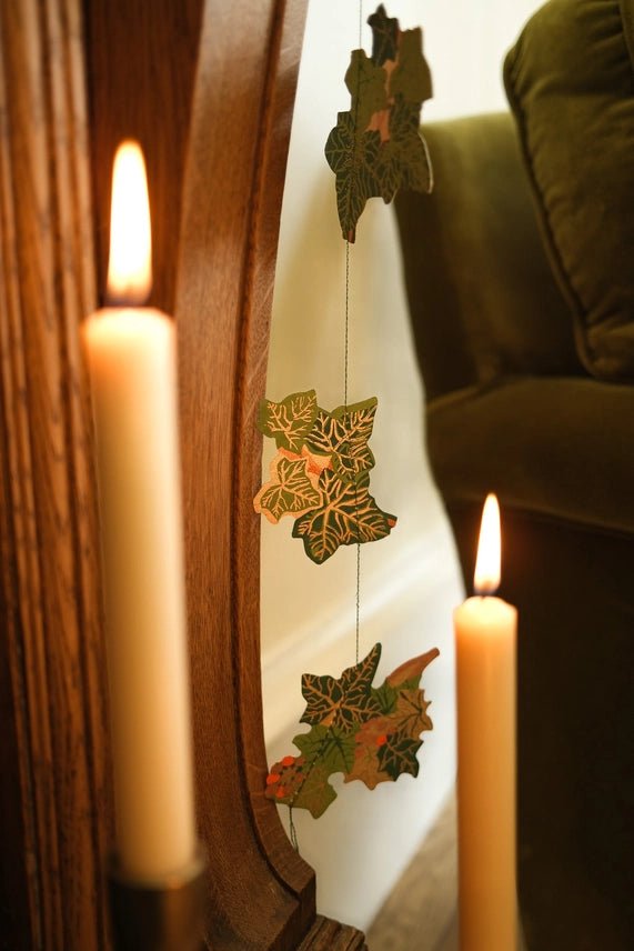 Holly &amp; Ivy Sewn Garland - East End Press - Ruby&