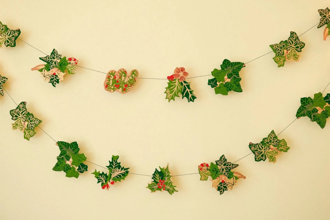 Holly &amp; Ivy Sewn Garland - East End Press - Ruby&