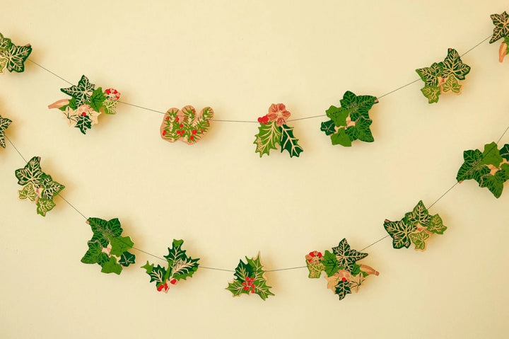 Holly &amp; Ivy Sewn Garland - East End Press - Ruby&