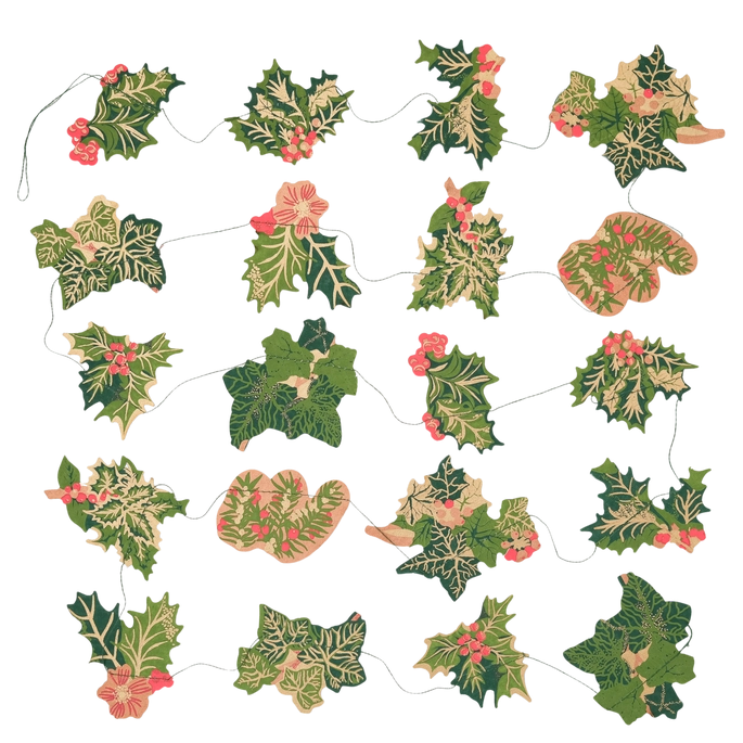 Holly &amp; Ivy Sewn Garland - East End Press - Ruby&