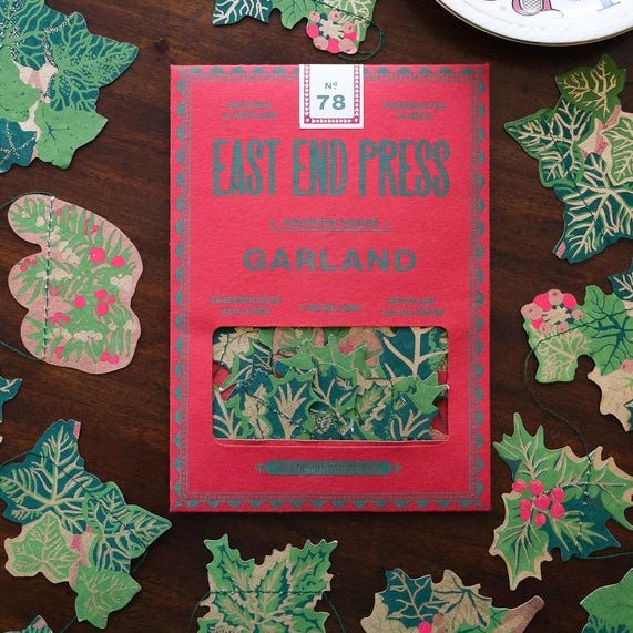 Holly & Ivy Sewn Garland - East End Press - Ruby's Home Store