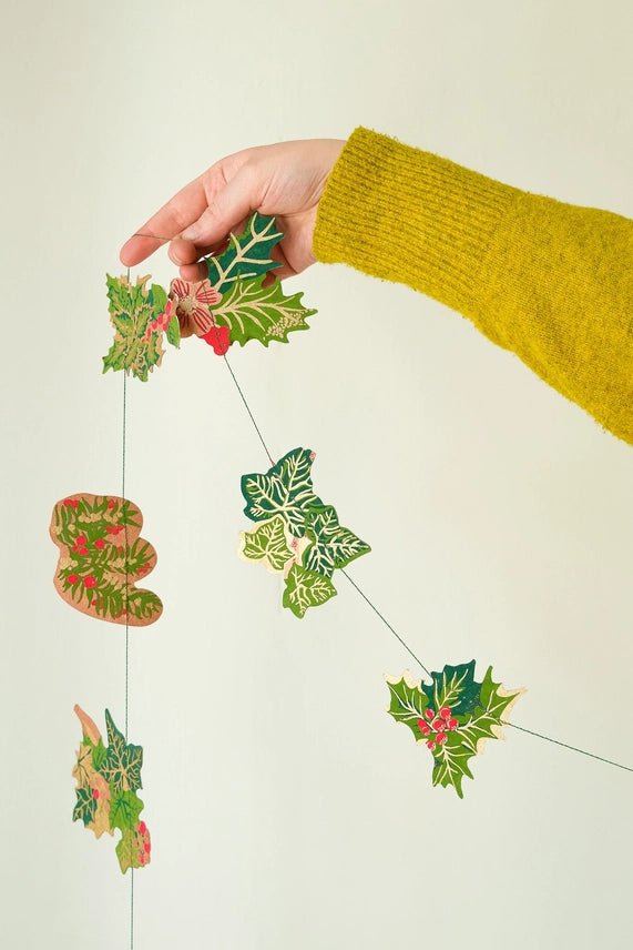 Holly &amp; Ivy Sewn Garland - East End Press - Ruby&