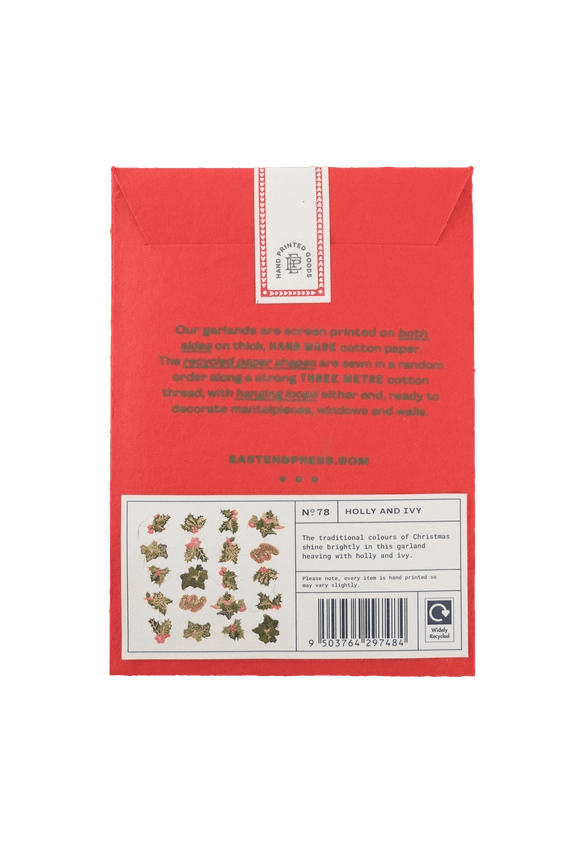 Holly &amp; Ivy Sewn Garland - East End Press - Ruby&