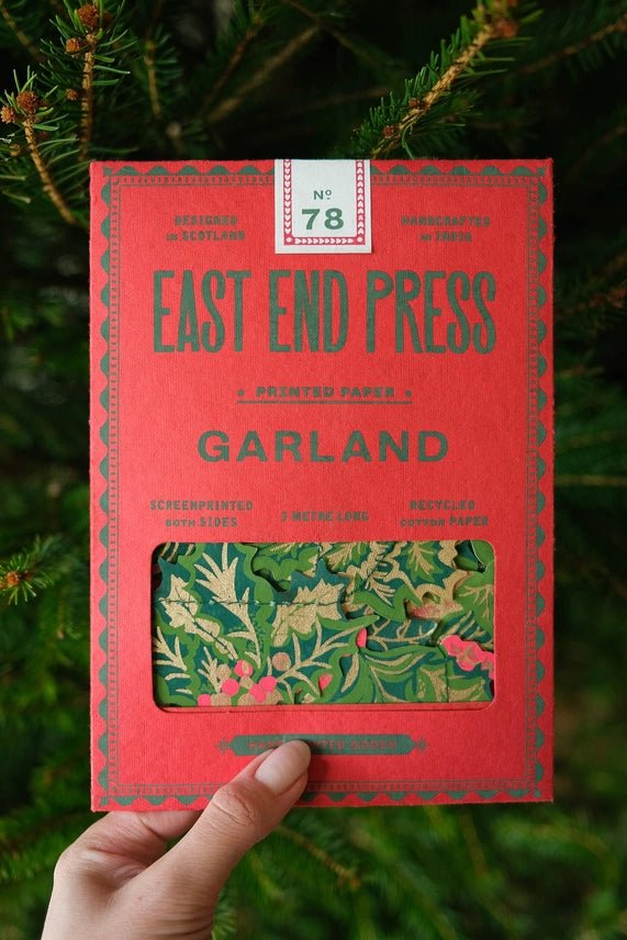 Holly &amp; Ivy Sewn Garland - East End Press - Ruby&