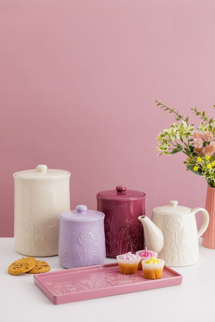 In The Meadow - Storage Jar Purple - Medium - Mason Cash - Ruby's Home Store