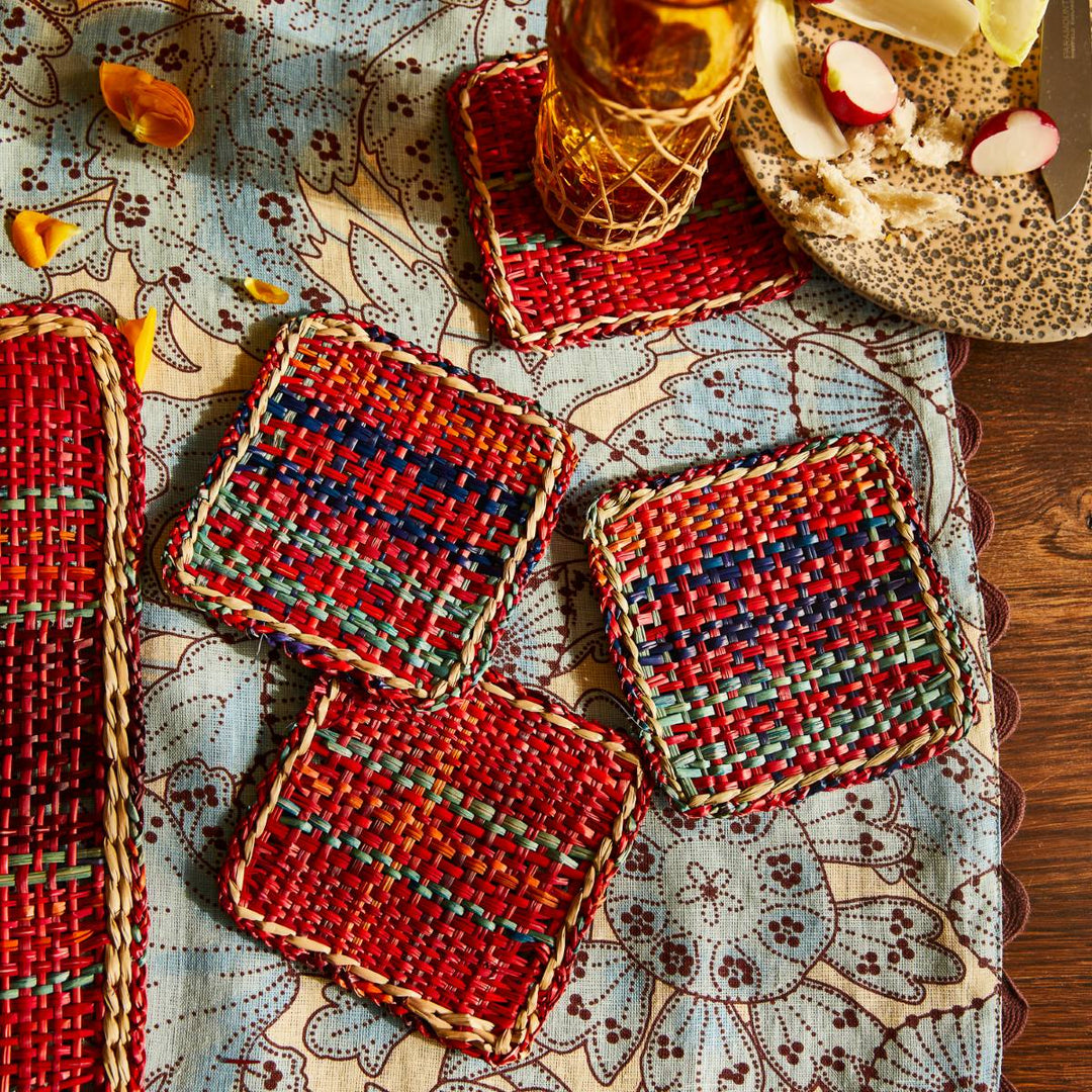 Isla Coaster Set - Crimson - Sage x Clare - Ruby's Home Store
