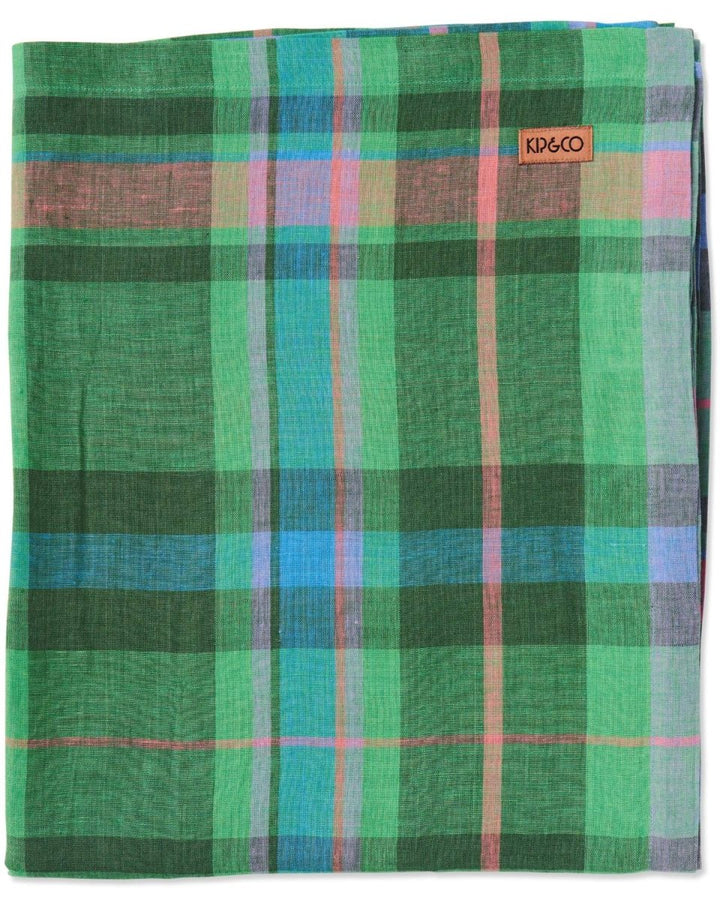 Jewel of the Nile Tartan Linen Rectangle Tablecloth - Kip & Co - Ruby's Home Store